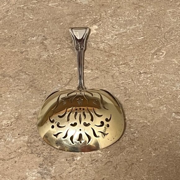 Gorham Norfolk Sterling Silver Confection Spoon Gold Wash c1904 - Picture 4 of 9